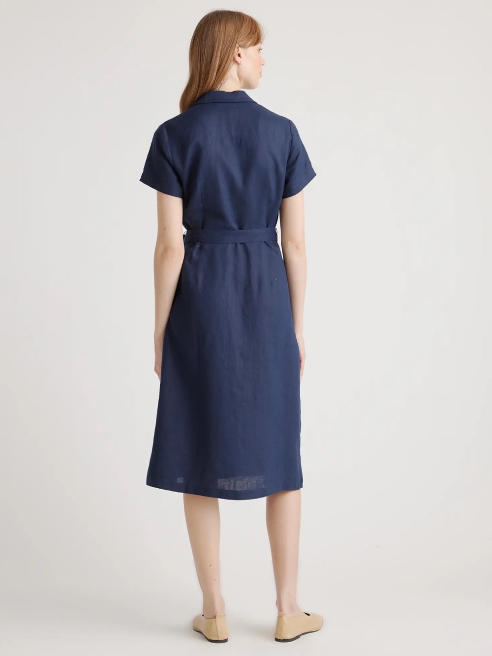 Quince 100% European Linen Button Front Dress Deep Navy Sz XL NEW WITH TAGS - Picture 13 of 13